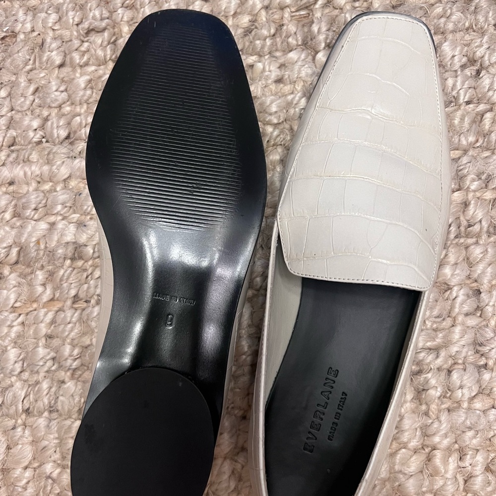 Everlane 90's Y2K croc embossed leather slip on loafer